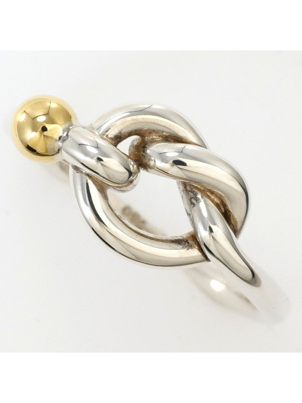 Tiffany & Co Love Knot 18k Yellow Gold 925 Sterling Silver Ring